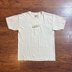 O'neill Y2K Surfer Plaid Logo Tan Graphic T-Shirt Size L